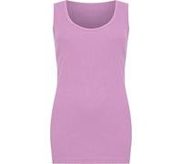 WearAll Plus Size Womens Plain Ribbed Ladies Sleeveless Scoop Neck Vest Top - Lilac - 26-28