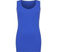 WearAll Plus Size Womens Plain Ribbed Ladies Sleeveless Scoop Neck Vest Top - Royal Blue - 26-28