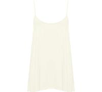 WearAll Plus Size Womens Plain Strappy Sleeveless Ladies Swing Cami Vest Top Cream 12-14