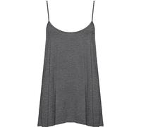 WearAll Plus Size Womens Plain Strappy Sleeveless Ladies Swing Cami Vest Top Dark Grey 12-14