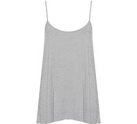 WearAll Plus Size Womens Plain Strappy Sleeveless Ladies Swing Cami Vest Top - Light Grey - 16-18
