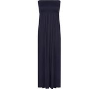 WearAll Plus Size Womens Printed Bandeau Stapless Ladies Shirred Long Maxi Dress Navy 16-18
