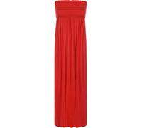 WearAll Plus Size Womens Printed Bandeau Stapless Ladies Shirred Long Maxi Dress Red 8-10
