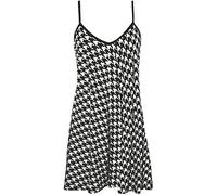 WearAll Plus Size Womens Printed Strappy Sleeveless Ladies Mini Dress Vest Top - Hounds Tooth - 20-22