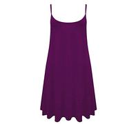 WearAll Plus Size Womens Printed Strappy Sleeveless Ladies Mini Dress Vest Top Purple 12-14