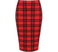 WearAll Plus Size Womens Tartan Check Print Elastic Ladies Knee Length Skirt - 14-28
