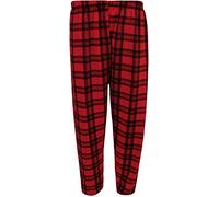 WearAll Plus Size Womens Tartan Check Print Elastic Waist Ladies Long Trousers - Red - 22-24