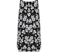 WearAll Plus Womens Elasticated Midi Skirt Ladies Spot Cirle Print Stretch New - Black White - 20-22