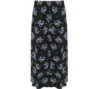 WearAll Plus Womens Elasticated Midi Skirt Ladies Spot Cirle Print Stretch New Teal Floral 8-10