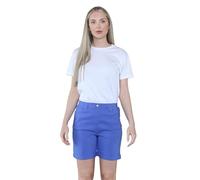WearAll Stretch Shorts for Women Ladies Turned Hem Bengaline Casual Everyday Cropped Pants Chino Capri Slim Fit Above The Knee Turn Up Bermuda Summer Crops Royal Blue 18