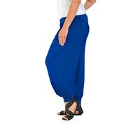 WearAll Women Harem Trouser Alibaba Plain Printed Elactic Waist Hippie Pyjama Bottoms Loose Fit Baggy Pilates Yoga Pants and Summer Hareem Trousers Royal Blue Plain 20-22