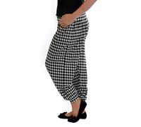 WearAll Women Harem Trouser Alibaba Plain Printed Elactic Waist Hippie Pyjama Bottoms Loose Fit Baggy Pilates Yoga Pants and Summer Hareem Trousers Dogtooth 12-14