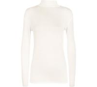 WearAll Women Plus Size Polo Neck Long Sleeve Ladies Stretch Bodycon Top Cream 12-14