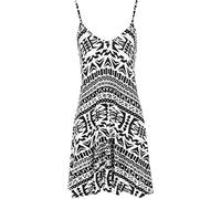 WearAll Women's Aztec Print Strappy Sleeveless Swing Dress Long Top 16 - Black White - 16-18