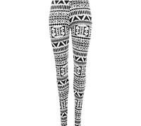 WearAll Womens Black White Aztec Print Leggings Ladies Long Full Stretch Pants - Large Print - 8-10