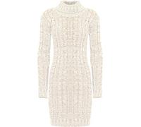 WearAll Women's Cable Knitted Dress Ladies Polo Turtle Neck Long Sleeve Bodycon Stretch 8-14