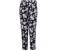 WearAll Women's Floral Full Length Trousers Ladies Print Elasticated Waist Pants Bottoms Big Flower 16