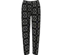 WearAll Women's Floral Full Length Trousers Ladies Print Elasticated Waist Pants Bottoms Square Floral Blue 22-24