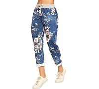 WearAll Women's Floral Print Drawstring Elasticated Trousers Ladies Jogging Bottoms Pants 8-22