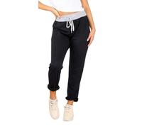 WearAll Women's Floral Print Drawstring Elasticated Trousers Ladies Jogging Bottoms Pants-Black-12-14
