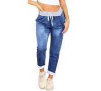 WearAll Women's Floral Print Drawstring Elasticated Trousers Ladies Jogging Bottoms Pants Tie Dye Denium 16-18