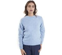 WearAll Women's Ladies Long Sleeve Diamond Cable Jumper Design Aran Knitted Crew Neck Sweater Warm Soft Knit Top Size 10-32