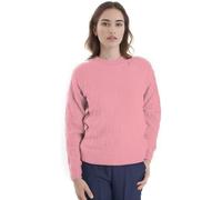 WearAll Women's Ladies Long Sleeve Diamond Cable Jumper Design Aran Knitted Crew Neck Sweater Warm Soft Knit Top Coral - 22-24