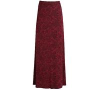 WearAll Women's Paisley Print 70S Boho Stretch Long Maxi Skirt Pasiley Wine 22-24