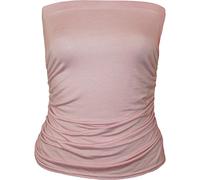 WearAll Womens Plain Strapless Sleeveless Ruched Boob Tube Ladies Bandeau Top - Pink - 12-14
