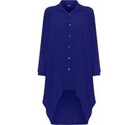 WearAll® Women's Plus Batwing Shirt Dress Long Sleeve Dip Hem Hi Lo Button Collar Ladies 16-26