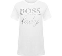 WearAll Women's Plus Boss Lady Slogan Foil Print Short Sleeve T-Shirt New Ladies Top - White - 18