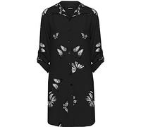 WearAll Women's Plus Butterfly Print Shirt Ladies Button Collar Side Slit Curved Hem Top 16-28