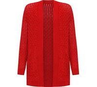 WearAll Women's Plus Cable Knitted Open Pocket Cardigan Chunky Long Sleeve Grandad 16-26