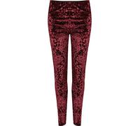 WearAll Women's Plus Crushed Velour Leggings Ladies Elasticated Stretch Trousers Bottoms - Wine - 16-18