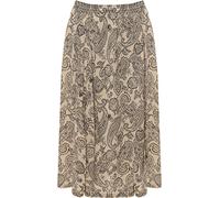 WearAll Womens Plus Elasticated Waist Skirt Ladies Stretch Floral Print Midi Long Stone Paisley 8-10