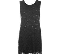 WearAll Women's Plus Flapper Sequin Lace Lined Sleeveless Knee Length Top Ladies Dress - Black - 20-22