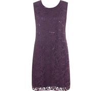 WearAll Women's Plus Flapper Sequin Lace Lined Sleeveless Knee Length Top Ladies Dress - Purple - 12-14