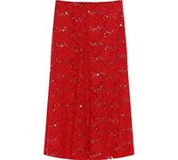 WearAll Women's Plus Floral Lace Lined Sequin Flared Elasticated Ladies Midi Skirt - Red - 22-24