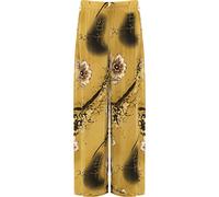 WearAll Women's Plus Floral Print Palazzo Trousers Lades Flared Wide Leg Pants Stretch - Camel - 24-26