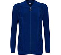 WearAll Women's Plus Knit Collar Long Sleeve Zip Top Cardigan - Royal Blue - 16-18
