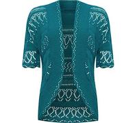 WearAll Women's Plus Knitted Crochet Short Sleeve Top Shrug Ladies Open Cardigan 24-30