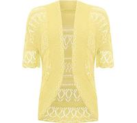 WearAll Women's Plus Knitted Crochet Short Sleeve Top Shrug Ladies Open Cardigan 24-30
