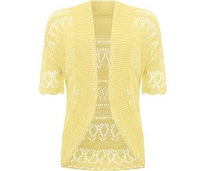 WearAll Women's Plus Knitted Crochet Short Sleeve Top Shrug Ladies Open Cardigan 24-30