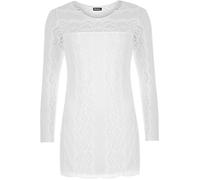 WearAll Women's Plus Lace Lined Sheer Long Sleeve Stretch Round Neck Tunic Ladies Top 14-28