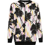 WearAll Women's Plus Long Sleeve Bomber Jacket Ladies Floral Tropical Print Zip Top 14-28