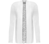 WearAll Women's Plus Long Sleeve Floral Lace Back Cardigan Ladies New Open Top Stretch 14-28