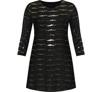 WearAll Women's Plus Long Sleeve Lurex Sparkle Sequin Flared Swing Dress New Ladies Party - Gold - 14
