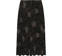 WearAll Womens Plus Midi Floral Skirt Ladies Elasticated Waist Print Stretch Long - Black Pink - 20-22