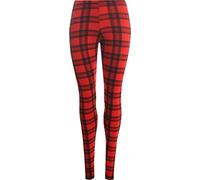WearAll Womens Plus Red Tartan Check Print Elacticated Ladies Full Length Long Leggings Red Tartan 16-18