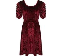 WearAll Women's Plus Ruched Short Sleeve Cross Back Crushed Velour Velvet Swing Dress - Wine - 26-28